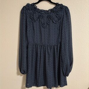Free People Blue long sleeve mini dress